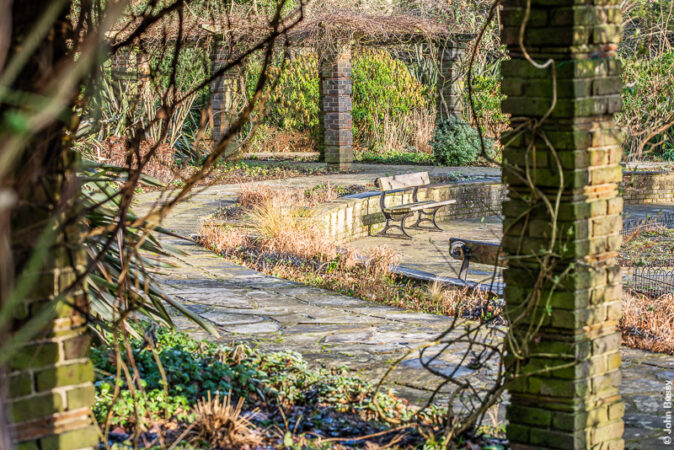This corner of Southwark Park was set out as a rose garden by Ada Salter in 1936. It was renovated in the early 2000s and continues to provide an oasis of tranquility. (Jan23)