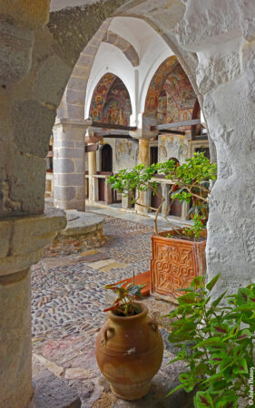 View towards the narthex of the church of St John within the monastery of St John the Theologian. (Sept15)