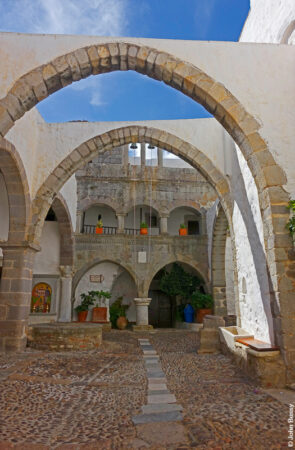 View on entering the main courtyard of the monastery of St John the Theologian. (Sept15)