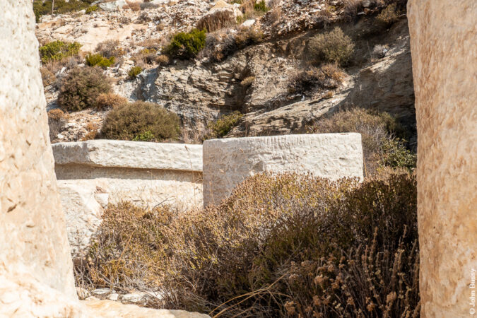 Some basic blocks of marble on the beach at Petrokopio below the marble quarry. (Oct23)