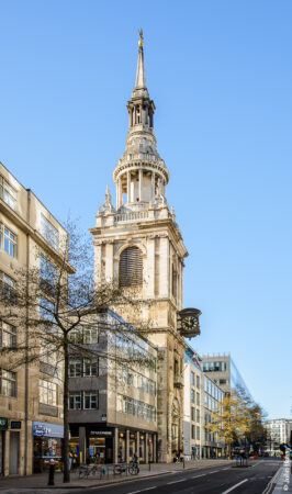 Christopher Wren's tower and spire to the church of St Mary-le bow. (Jan25)