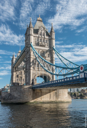Interesting clouds put the familiar Tower Bridge in a different light. (Oct18)