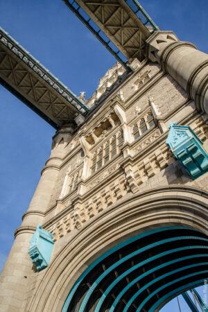 Crisp granite detailing forms the elevations of the towers, and eliptical beams form the archways for vehicles. (Dec24)